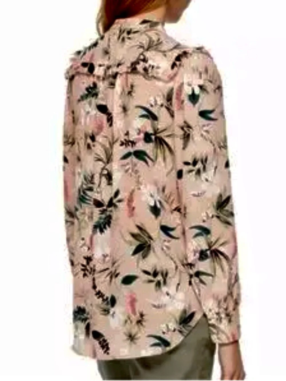 Kate Spade Botanical Floral Ruffle Collar Button-Front Blouse - Pink, Size XXS
